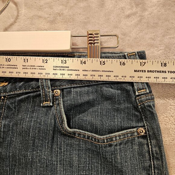 Carhartt curvy fit jeans Womens 12 denim Boot Cut Dark Wash Logo Mom casual work - Picture 10 of 12